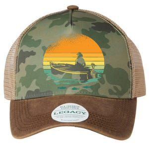 Retro Sunset Boat Legacy Tie Dye Trucker Hat