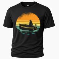 Retro Sunset Boat Cooling Performance Crew T-Shirt