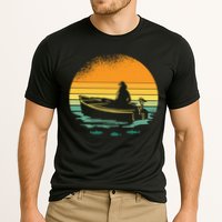 Retro Sunset Boat Cooling Performance Crew T-Shirt