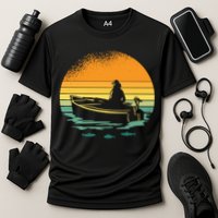 Retro Sunset Boat Cooling Performance Crew T-Shirt