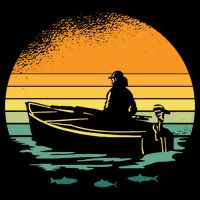 Retro Sunset Boat Cooling Performance Crew T-Shirt