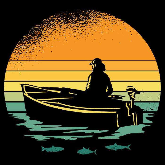 Retro Sunset Boat Cooling Performance Crew T-Shirt