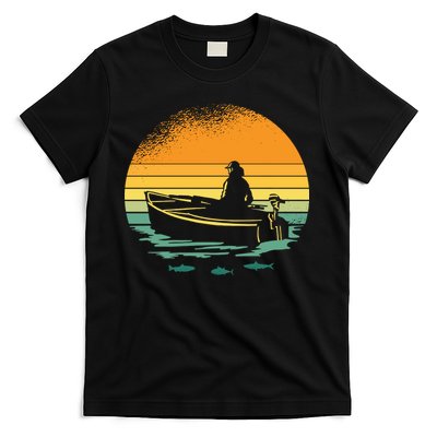 Retro Sunset Boat T-Shirt