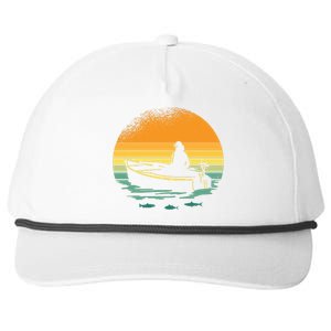 Retro Sunset Boat Snapback Five-Panel Rope Hat