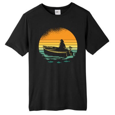 Retro Sunset Boat Tall Fusion ChromaSoft Performance T-Shirt