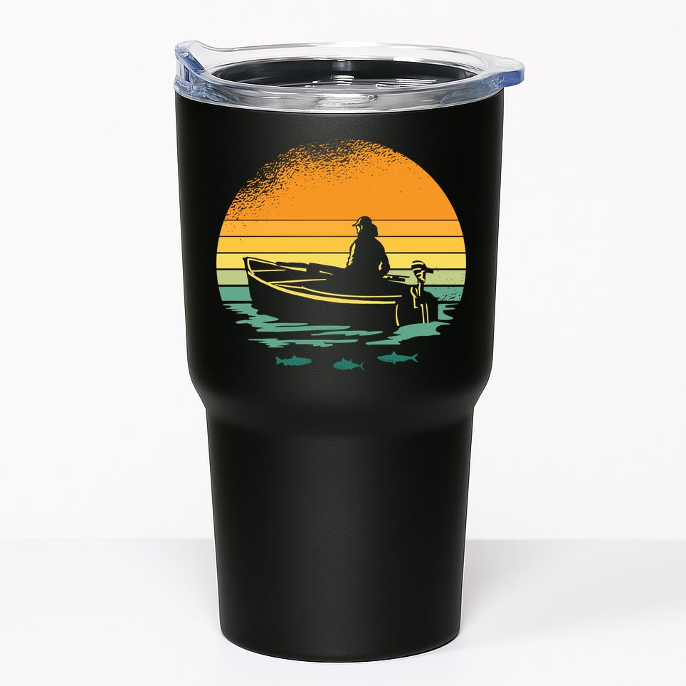 Retro Sunset Boat Tumbler