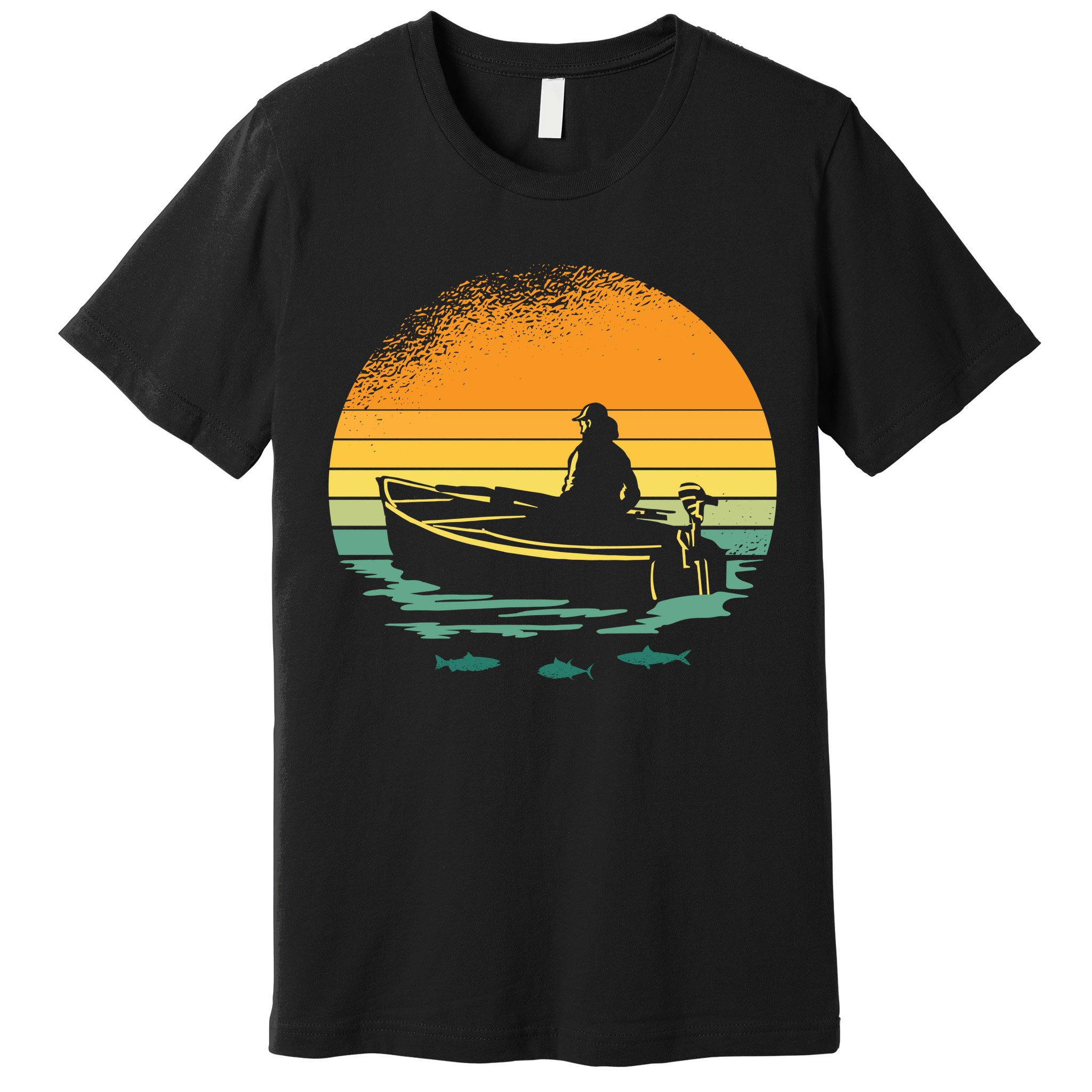 Retro Sunset Boat Premium T-Shirt