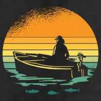 Retro Sunset Boat 25L Jumbo Tote