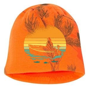 Retro Sunset Boat Kati - Camo Knit Beanie