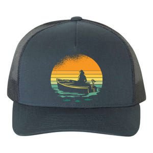 Retro Sunset Boat Yupoong Adult 5-Panel Trucker Hat