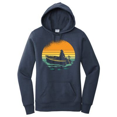 Retro Sunset Boat Women's Pullover Hoodie