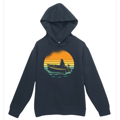 Retro Sunset Boat Urban Pullover Hoodie