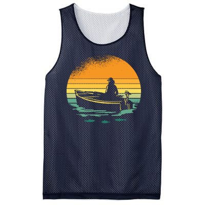 Retro Sunset Boat Mesh Reversible Basketball Jersey Tank