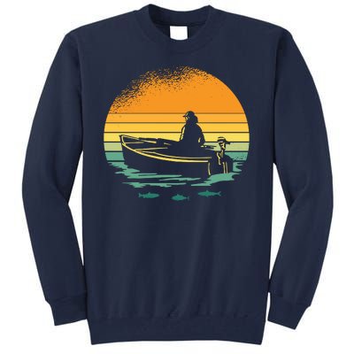 Retro Sunset Boat Tall Sweatshirt