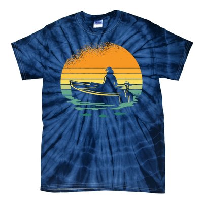 Retro Sunset Boat Tie-Dye T-Shirt