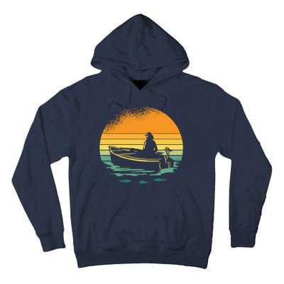 Retro Sunset Boat Tall Hoodie