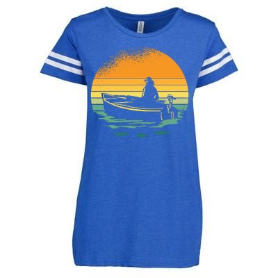 Retro Sunset Boat Enza Ladies Jersey Football T-Shirt