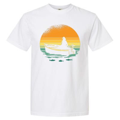 Retro Sunset Boat Garment-Dyed Heavyweight T-Shirt