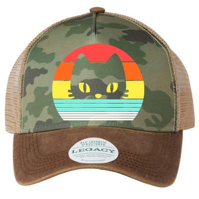 Retro Sunset Cat Legacy Tie Dye Trucker Hat