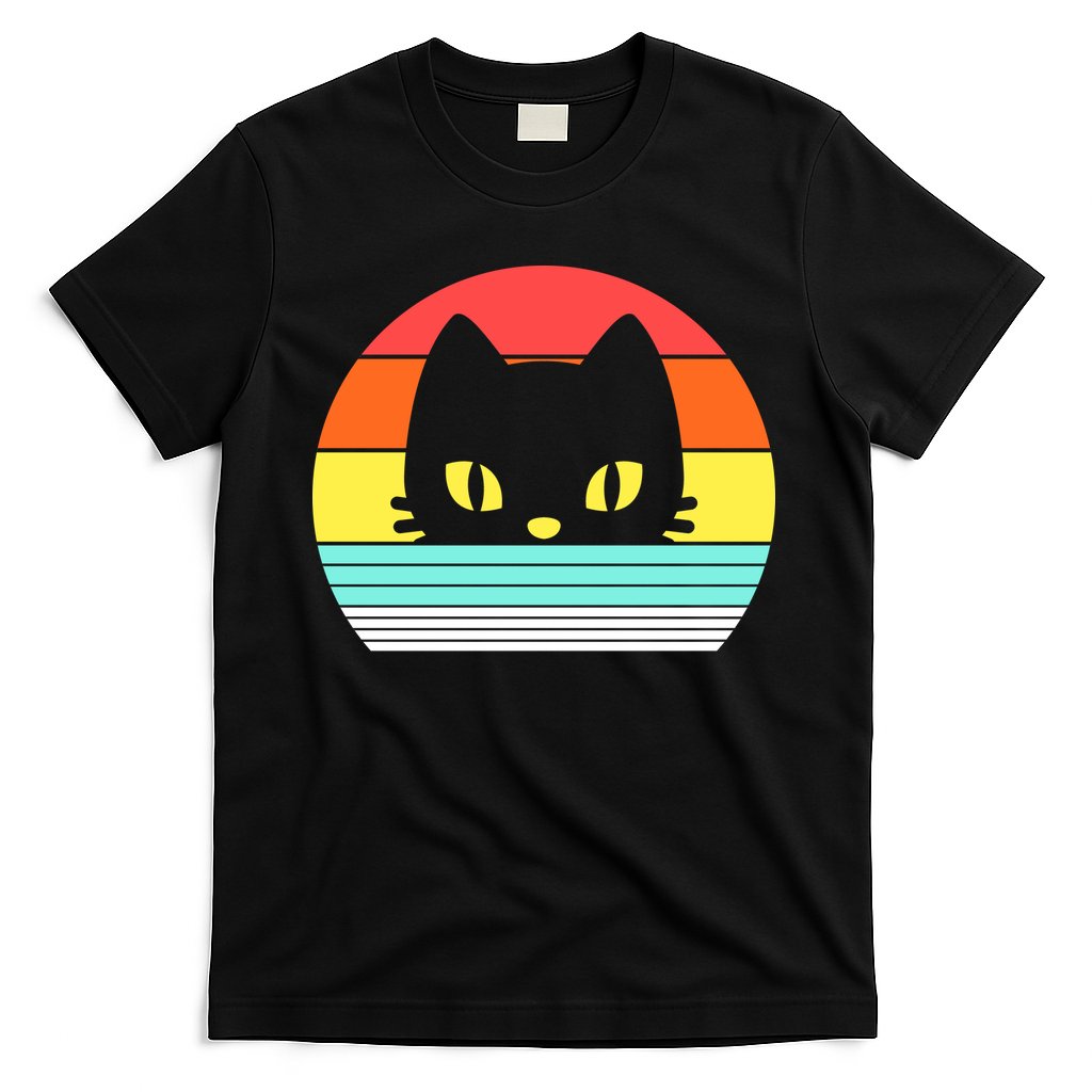 Retro Sunset Cat T-Shirt