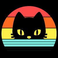 Retro Sunset Cat Mug