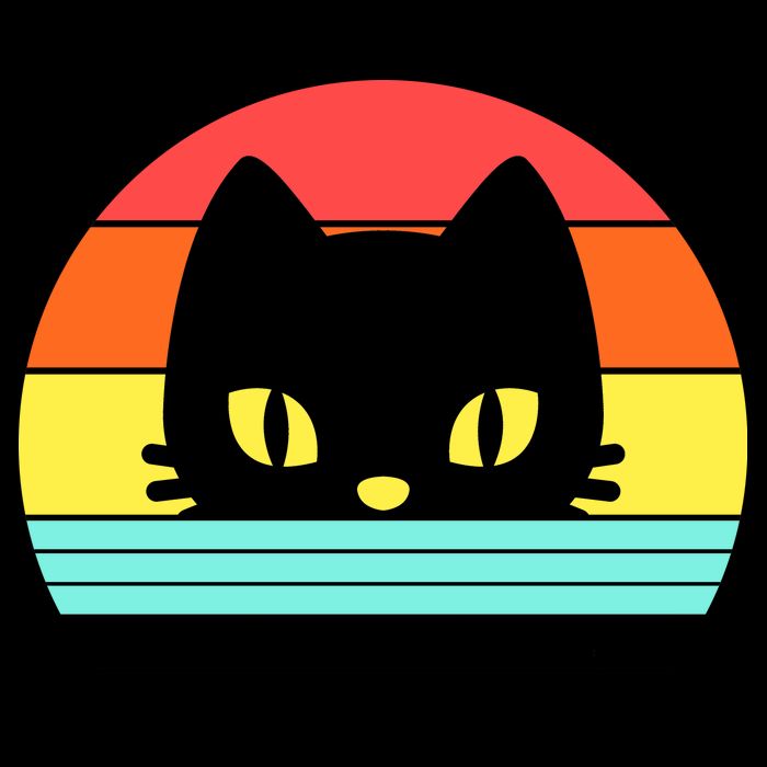 Retro Sunset Cat Mug