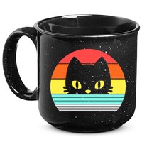 Retro Sunset Cat 15oz Campfire Ceramic Mug