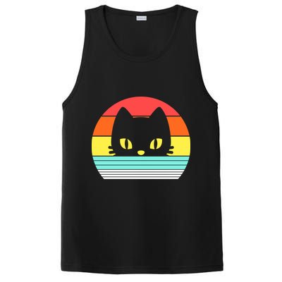 Retro Sunset Cat PosiCharge Competitor Tank