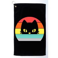 Retro Sunset Cat Golf Towel