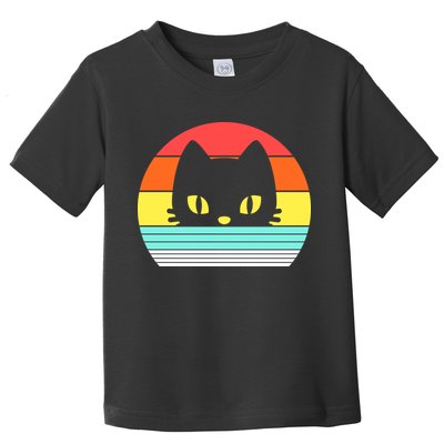 Retro Sunset Cat Toddler T-Shirt
