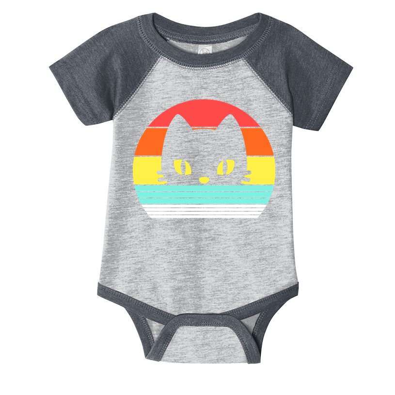 Retro Sunset Cat Infant Baby Jersey Bodysuit