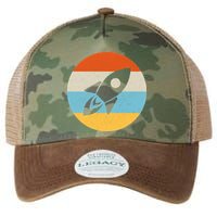 Retro Sunset Spaceship Legacy Tie Dye Trucker Hat