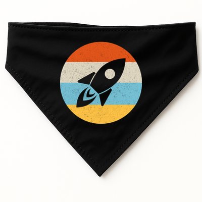Retro Sunset Spaceship USA-Made Doggie Bandana