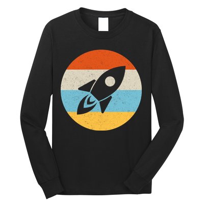 Retro Sunset Spaceship Long Sleeve Shirt