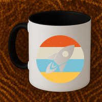Retro Sunset Spaceship Mug