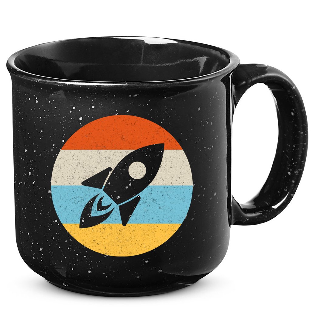 Retro Sunset Spaceship 15oz Campfire Ceramic Mug