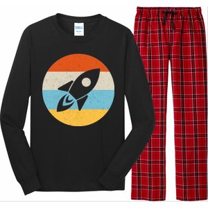 Retro Sunset Spaceship Long Sleeve Pajama Set