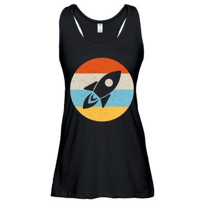 Retro Sunset Spaceship Ladies Essential Flowy Tank