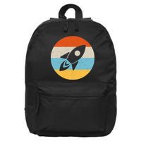 Retro Sunset Spaceship 16 in Basic Backpack