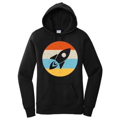 Retro Sunset Spaceship Women's Pullover Hoodie