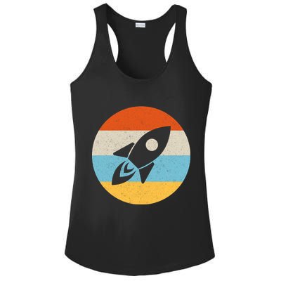 Retro Sunset Spaceship Ladies PosiCharge Competitor Racerback Tank