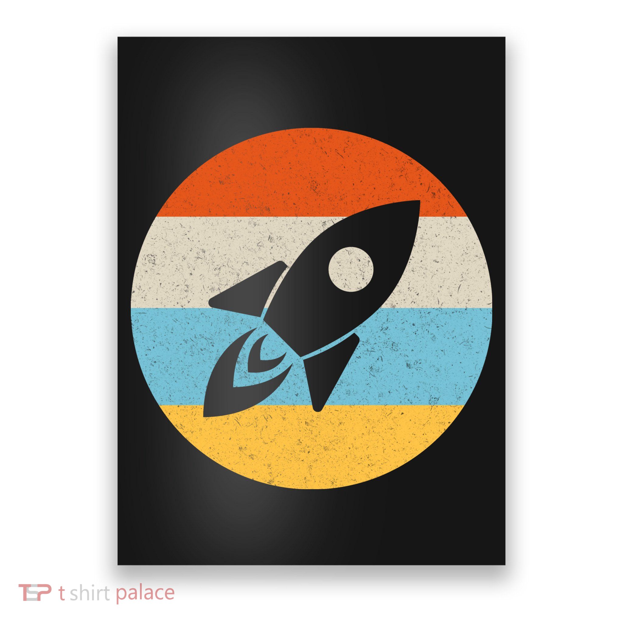 Retro Sunset Spaceship Poster