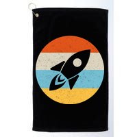 Retro Sunset Spaceship Golf Towel
