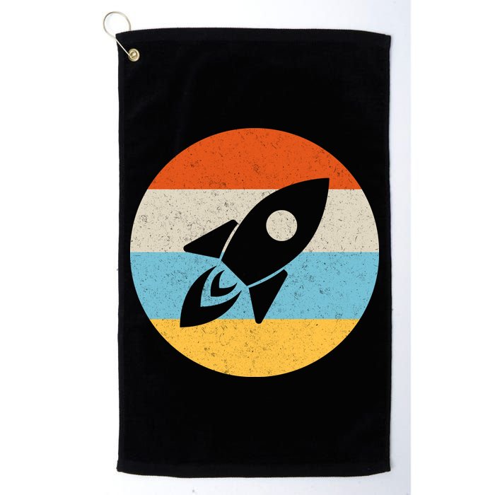 Retro Sunset Spaceship Golf Towel
