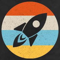 Retro Sunset Spaceship Golf Towel