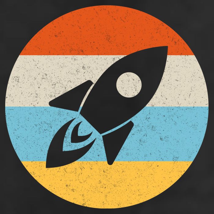 Retro Sunset Spaceship Golf Towel