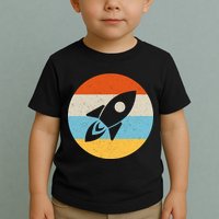 Retro Sunset Spaceship Toddler T-Shirt