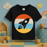 Retro Sunset Spaceship Toddler T-Shirt
