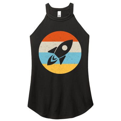 Retro Sunset Spaceship Women's Perfect Tri Rocker Tank