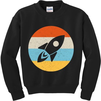 Retro Sunset Spaceship Kids Sweatshirt
